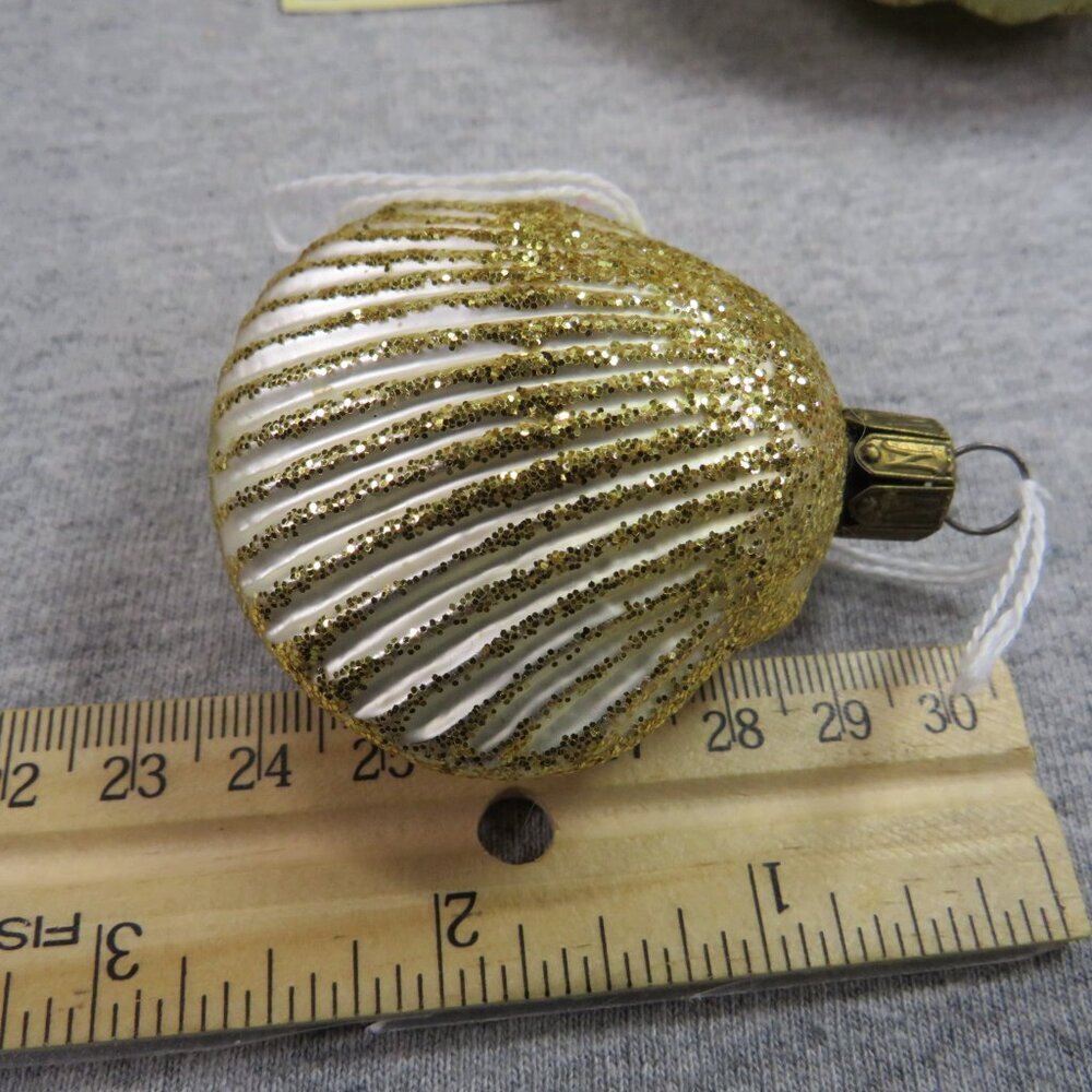 Sea Shell Blown Glass & Glittered with other Nautical Ornaments - Picture 15 of 15